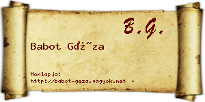 Babot Géza névjegykártya